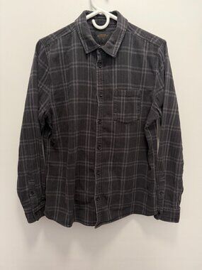 COTTON ON Vintage Re-Mastered Flannel Shirt Plaid Charcoal Grey Men's Sz L